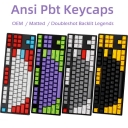 104 Keys ANSI PBT Double Shot Backlit Keycaps Set OEM Profile for MX Mechanical Gaming Keyboard GK/Annie/poker 104/87/61 EVA / Lady Onion / Batman